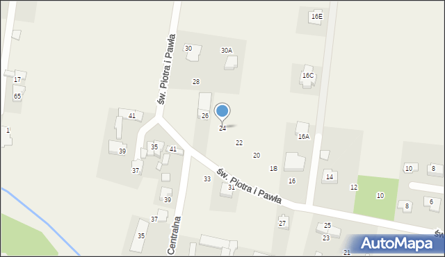 Wolica, św. Piotra i Pawła, 24, mapa Wolica