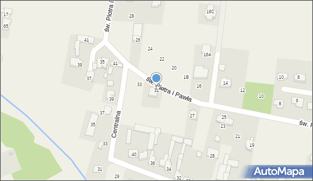 Wolica, św. Piotra i Pawła, 31, mapa Wolica