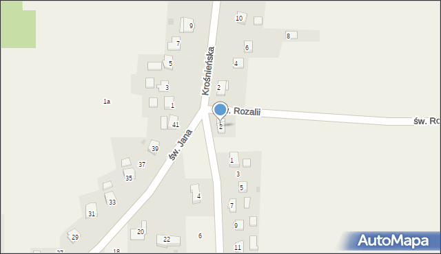 Wrocanka, św. Rozalii, 2, mapa Wrocanka