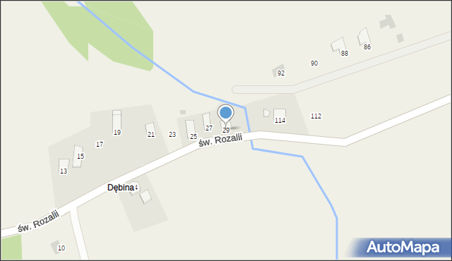 Wrocanka, św. Rozalii, 29, mapa Wrocanka