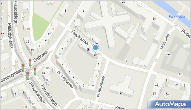 Wrocław, Świebodzka, 4A, mapa Wrocławia