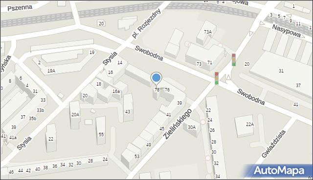 Wrocław, Swobodna, 78, mapa Wrocławia