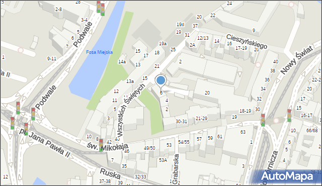 Wrocław, św. Barbary, 6, mapa Wrocławia