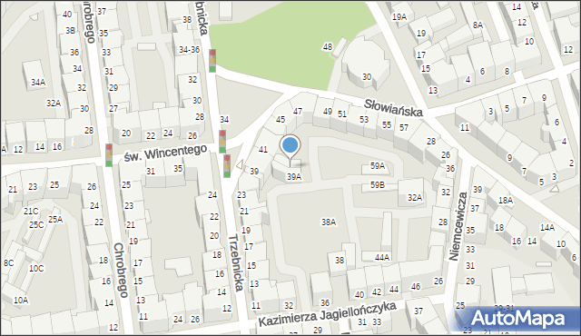 Wrocław, św. Wincentego, 41A, mapa Wrocławia
