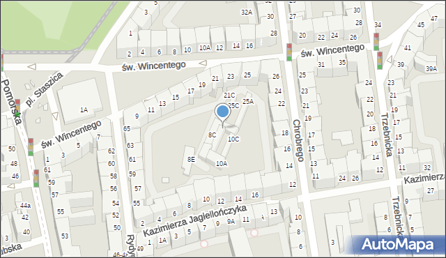 Wrocław, św. Wincentego, 25B, mapa Wrocławia