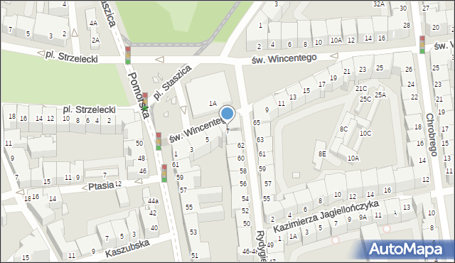 Wrocław, św. Wincentego, 7, mapa Wrocławia