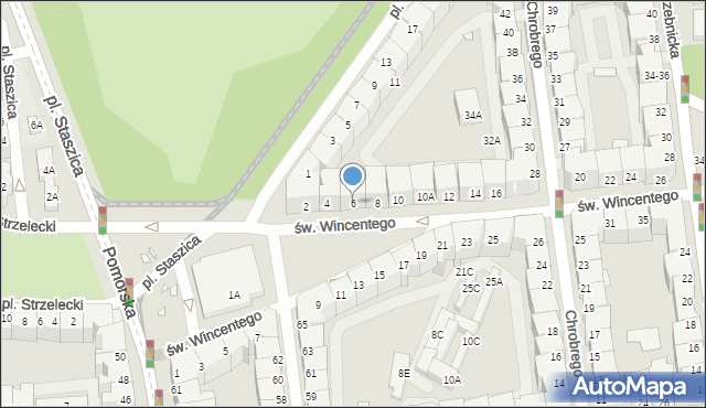 Wrocław, św. Wincentego, 6, mapa Wrocławia