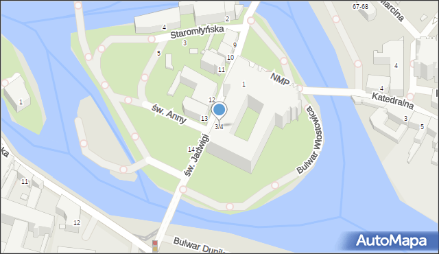 Wrocław, św. Jadwigi, 3/4, mapa Wrocławia