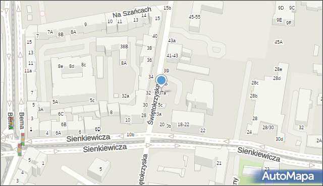 Wrocław, Świętokrzyska, 37a, mapa Wrocławia