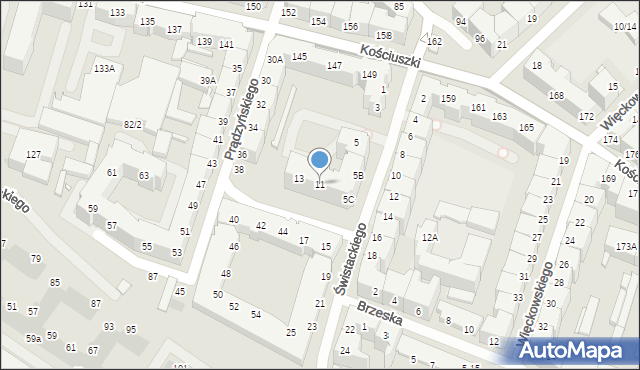 Wrocław, Świstackiego Stacha, 11, mapa Wrocławia