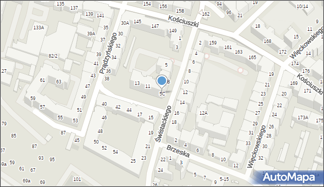 Wrocław, Świstackiego Stacha, 5C, mapa Wrocławia