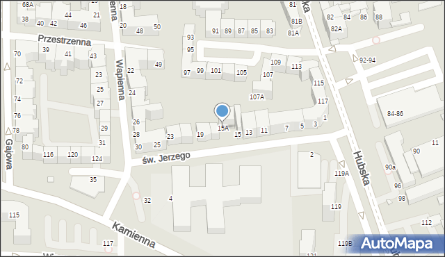 Wrocław, św. Jerzego, 15A, mapa Wrocławia