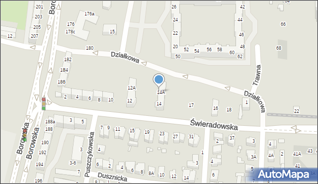 Wrocław, Świeradowska, 14A, mapa Wrocławia