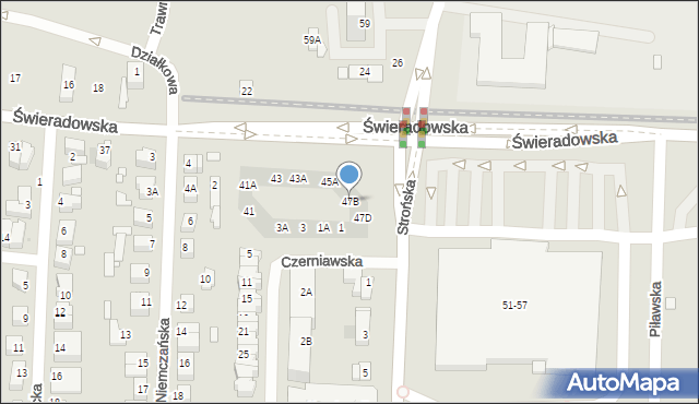 Wrocław, Świeradowska, 47B, mapa Wrocławia