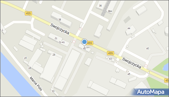 Wrocław, Swojczycka, 41, mapa Wrocławia