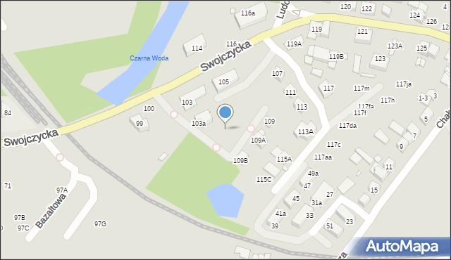 Wrocław, Swojczycka, 103b, mapa Wrocławia