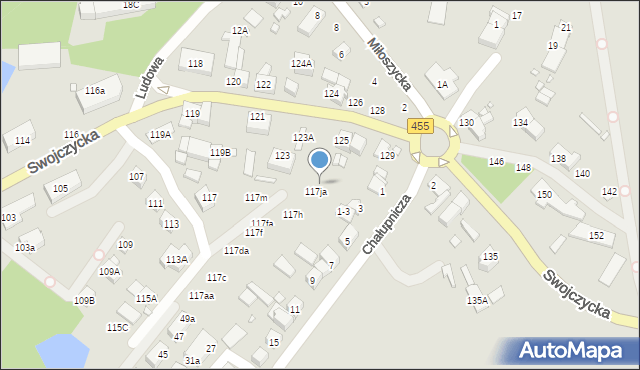Wrocław, Swojczycka, 117k, mapa Wrocławia