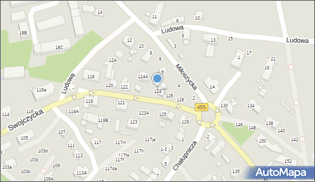 Wrocław, Swojczycka, 124, mapa Wrocławia