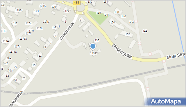 Wrocław, Swojczycka, 135A, mapa Wrocławia