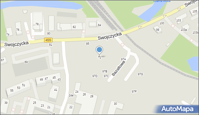 Wrocław, Swojczycka, 71, mapa Wrocławia