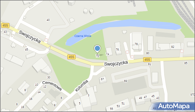 Wrocław, Swojczycka, 72, mapa Wrocławia