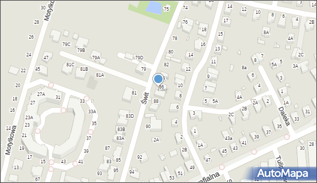 Wrocław, Świt, 86A, mapa Wrocławia