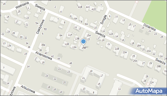 Wrocław, Świeża, 15B, mapa Wrocławia