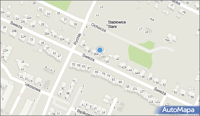 Wrocław, Świeża, 38, mapa Wrocławia