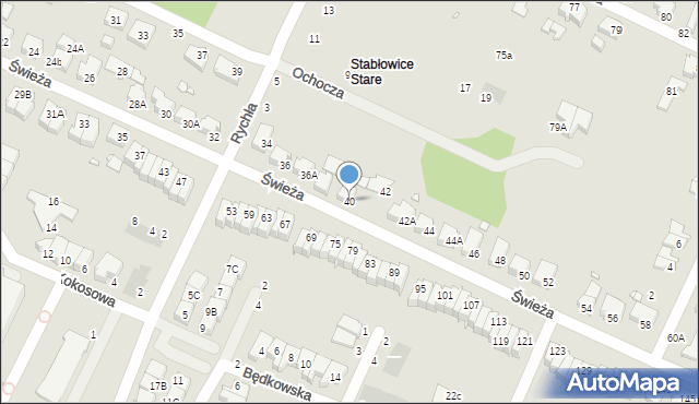 Wrocław, Świeża, 40, mapa Wrocławia