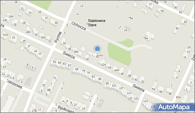 Wrocław, Świeża, 42, mapa Wrocławia