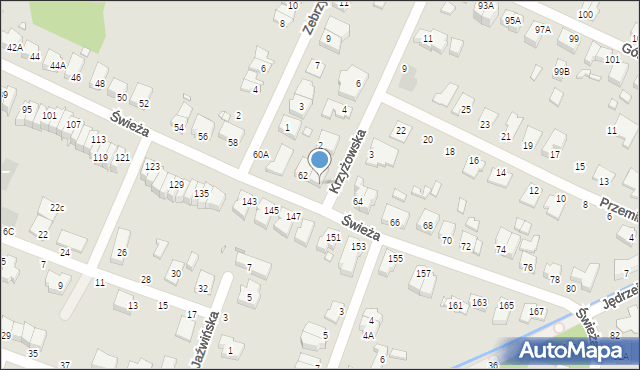 Wrocław, Świeża, 62A, mapa Wrocławia
