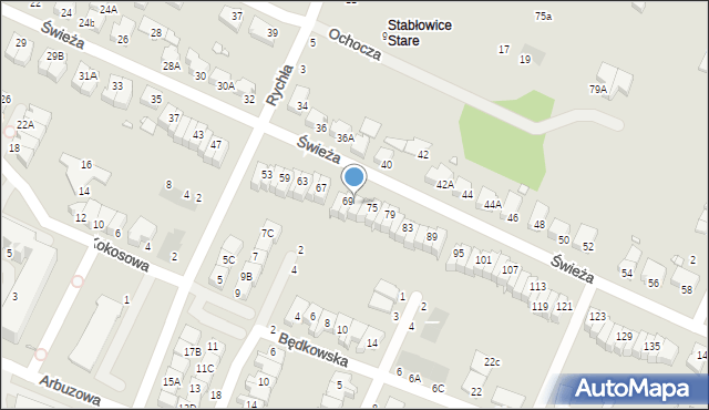 Wrocław, Świeża, 71, mapa Wrocławia