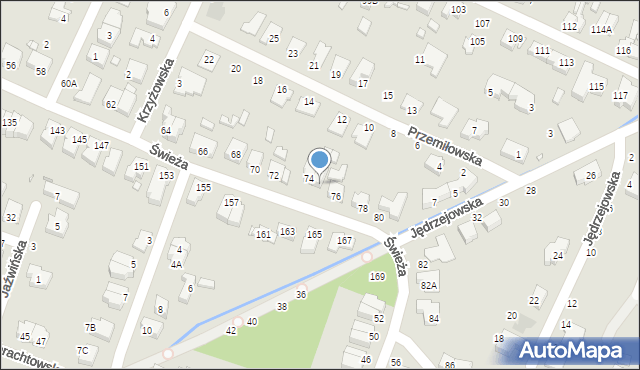 Wrocław, Świeża, 74A, mapa Wrocławia
