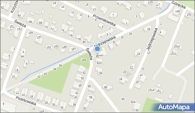 Wrocław, Świeża, 82, mapa Wrocławia