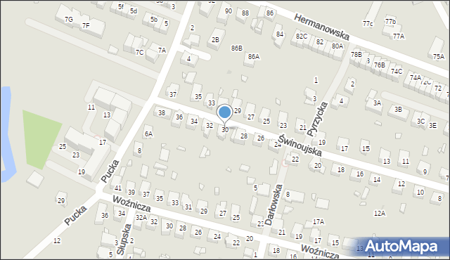 Wrocław, Świnoujska, 30, mapa Wrocławia