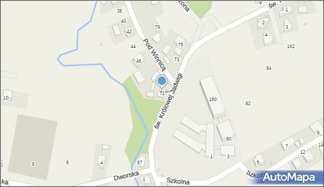 Wysiołek Luborzycki, św. Królowej Jadwigi, 71, mapa Wysiołek Luborzycki