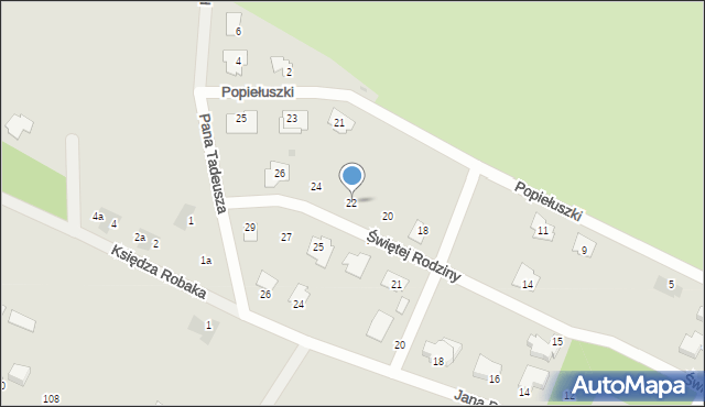 Wyszków, Świętej Rodziny, 22, mapa Wyszków