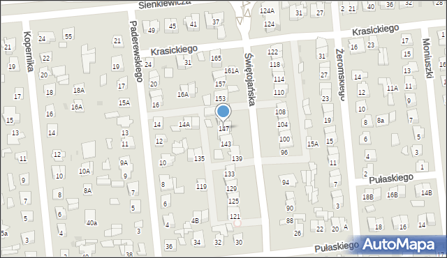 Wyszków, Świętojańska, 147, mapa Wyszków