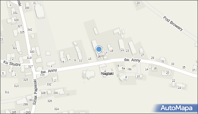 Ząb, św. Anny, 15, mapa Ząb