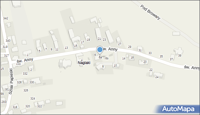 Ząb, św. Anny, 6a, mapa Ząb