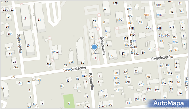 Ząbki, Świerkowa, 1A, mapa Ząbki