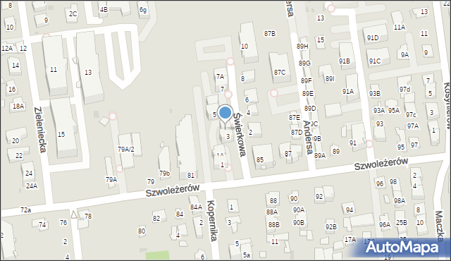 Ząbki, Świerkowa, 3A, mapa Ząbki