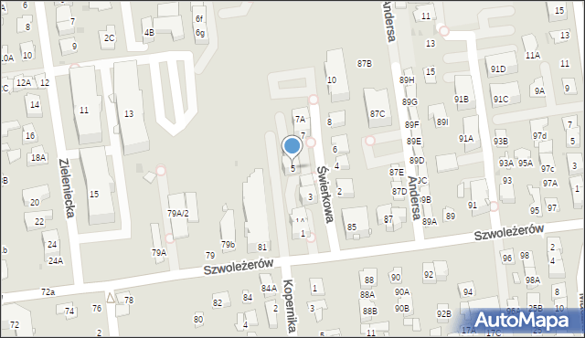 Ząbki, Świerkowa, 5, mapa Ząbki