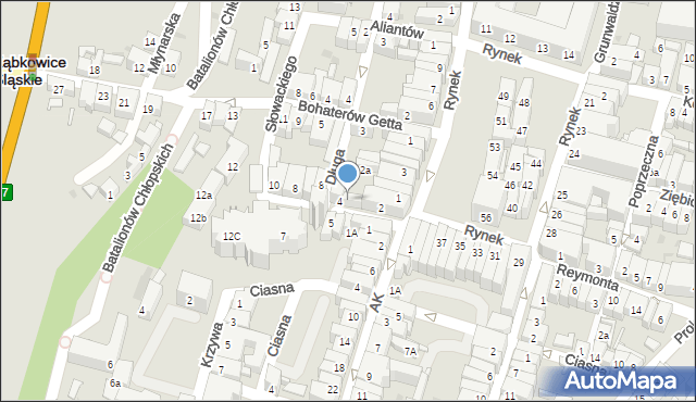 Ząbkowice Śląskie, św. Wojciecha, 4a, mapa Ząbkowice Śląskie