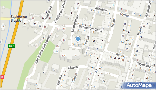 Ząbkowice Śląskie, św. Wojciecha, 8, mapa Ząbkowice Śląskie