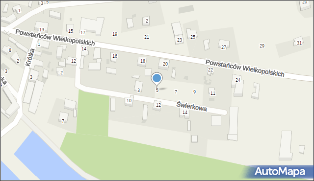 Zaborówiec, Świerkowa, 5, mapa Zaborówiec