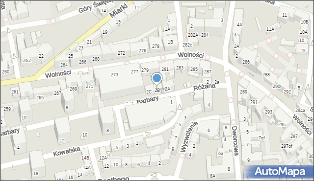 Zabrze, św. Barbary, 2B, mapa Zabrza