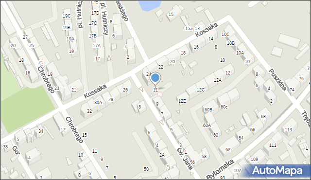 Zabrze, św. Jana, 11, mapa Zabrza