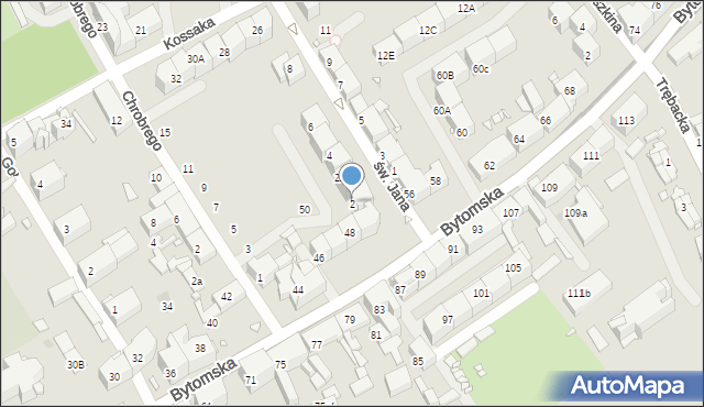 Zabrze, św. Jana, 2, mapa Zabrza