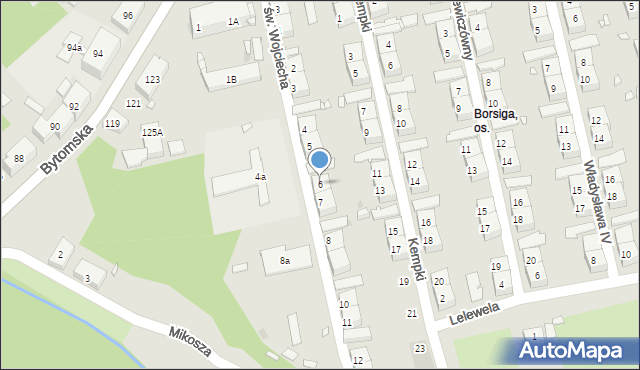 Zabrze, św. Wojciecha, 6, mapa Zabrza